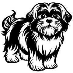 Shih Tzu vector silhouette illustration