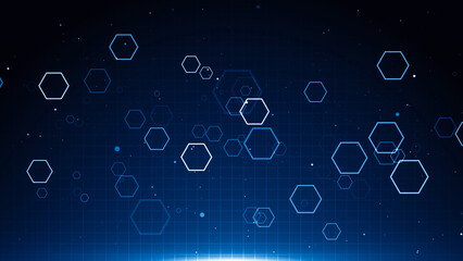 Technology digital business corporate abstract particles hex presentation broadcast background