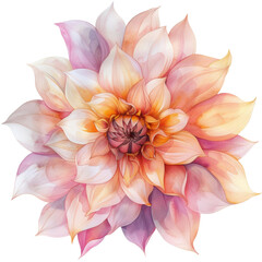 Fototapeta premium A close-up of a delicate, peach-colored flower with a vibrant orange center. The petals are soft and textured, creating a beautiful floral image.