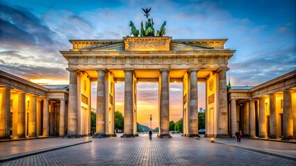 The Brandenburg Gate Is A Monumental Neoclassical Structure In Berlin, Germany.