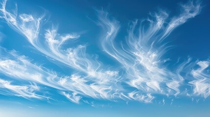 White cirrocumulus clouds against a blue sky