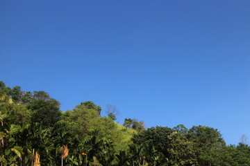 Fototapeta premium Blue sky and green mountain.