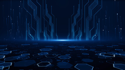 Particles hex event game trailer titles cinematic openers digital technology background