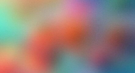 Vibrant grunge grainy background, pink orange blue cyan noise texture color gradient, backdrop header poster banner design