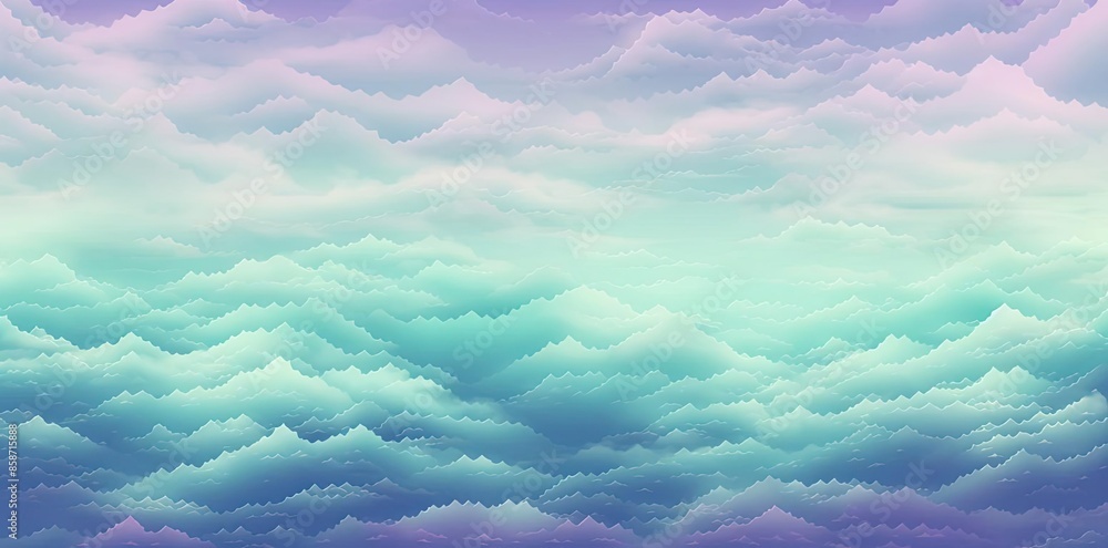 Poster 8 bit background with clouds in the sky a colorful array of objects including a laptop, a phone, a b