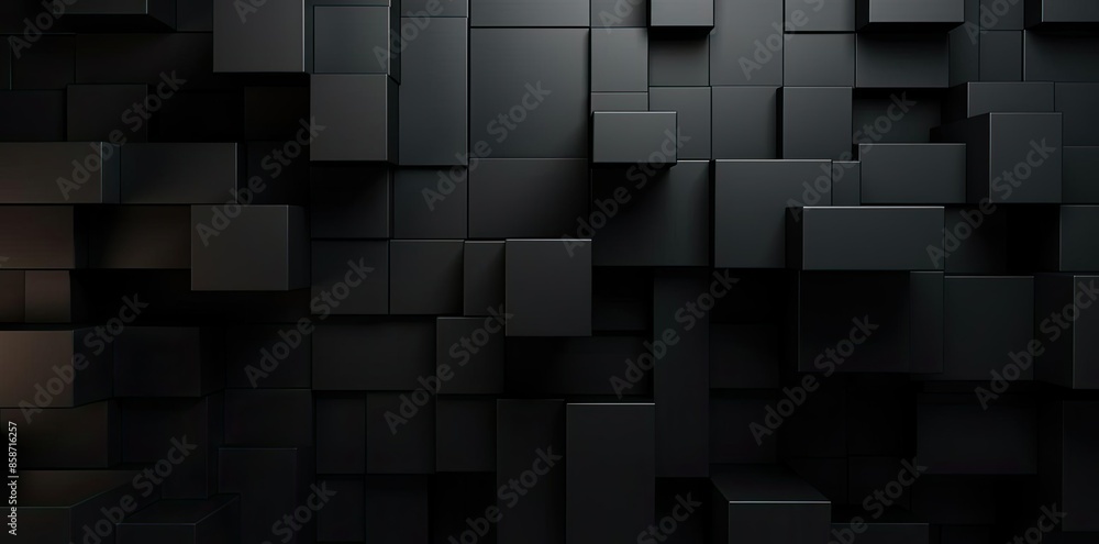 Poster background black square brick wall in the dark a row of bricks arranged in a row from left to right,