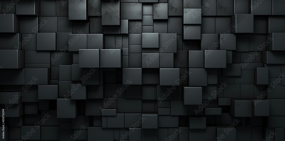 Poster background black square tiles on the wall a row of black squares arranged in a row from left to righ