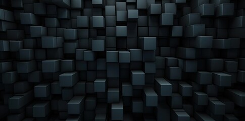 background black square blocks in the dark a row of square blocks arranged in a row from left to right, with a dark background in the background
