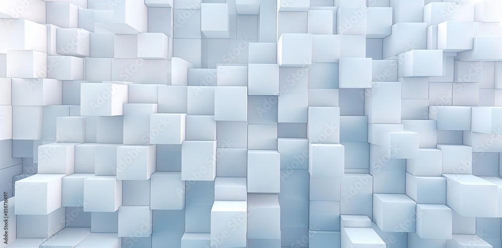 Poster background white square cubes in the shape of a cube