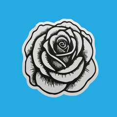 blue rose on a white background
