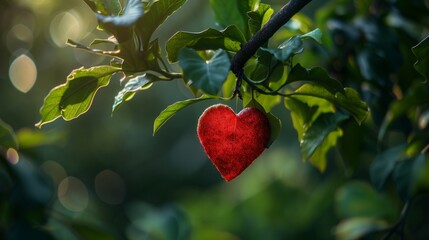 red apple tree in autumn, Ai generate