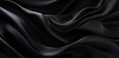 Obraz premium black silk background in the form of a wave