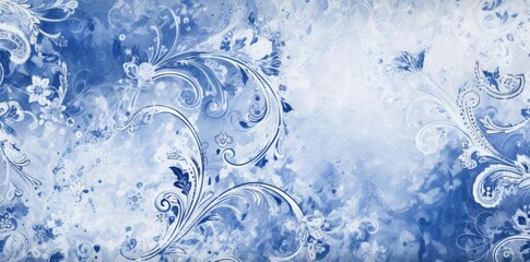 blue bandana background with a floral pattern