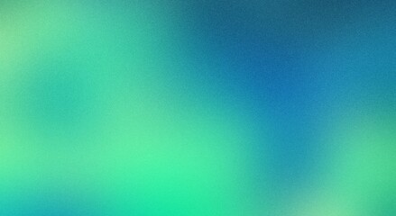 Vibrant grunge grainy background, blue green noise texture color gradient, backdrop header poster banner design