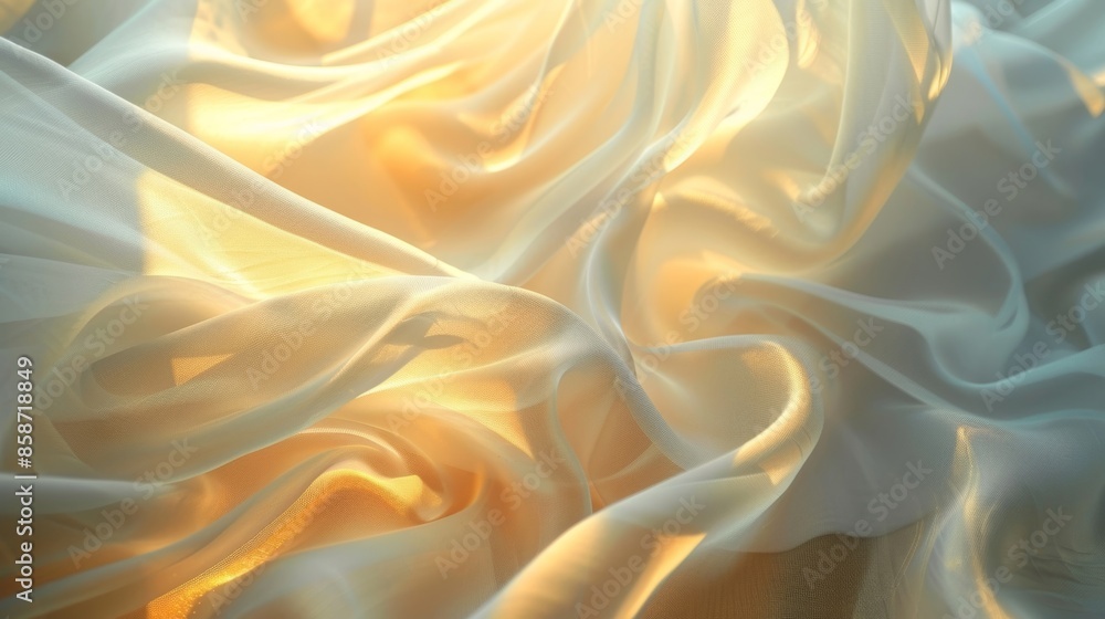 Poster sunlight filters through the translucent fabric creating a soft glowing effect.