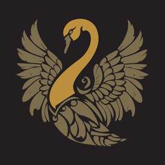 Obraz premium A meticulously designed swan