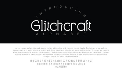 Luxury Glitchcraft alphabet letters font for logo