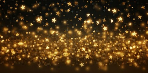 gold star background with sparkles on a black background