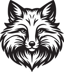 fox head silhouettes vector art illustration