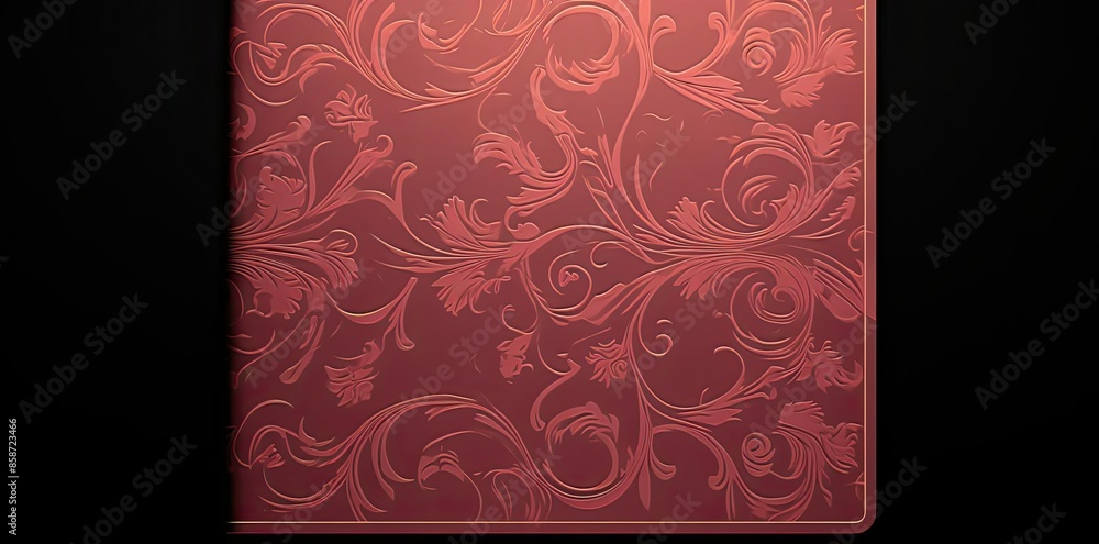 Poster notebook background with a floral pattern in pink and red
