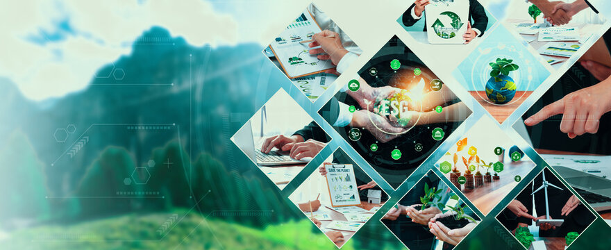 Green business ESG management tool to save world future concept model case idea to deal with bio carbon waste cycle data for better day of city life while building jobs, money, LCA tax and profit .