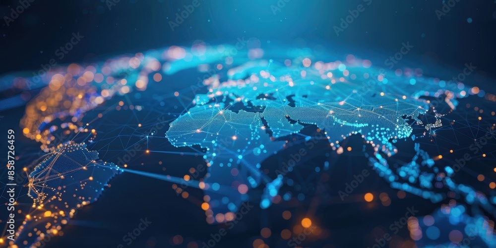 Poster global network connections: a digital world map