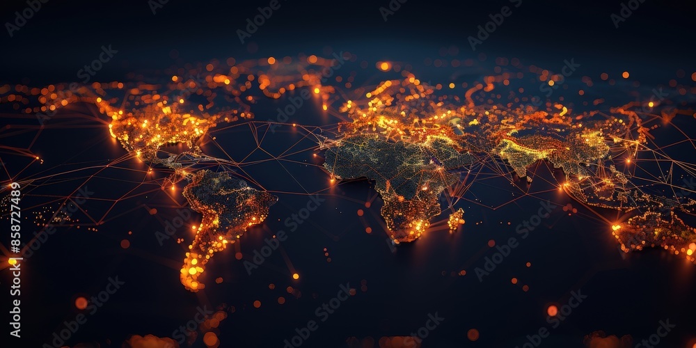 Poster global network connections - a visual representation