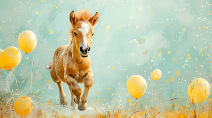 Superbe illustration aquarelle d'animal rigolo avec plusieurs couleurs 