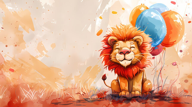 Superbe illustration aquarelle d'animal rigolo avec plusieurs couleurs 