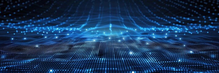 Abstract Blue Digital Landscape