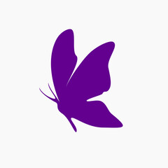 Butterfly silhouette vector design template . purple butterfly icon . flat butterfly logo . Butterfly icon pack 