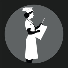 illustration of a person with a book