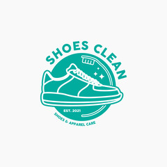Shoes cleaner logo design inspiration . shoe laundry logo design template . sneaker care logo design . sneaker wash