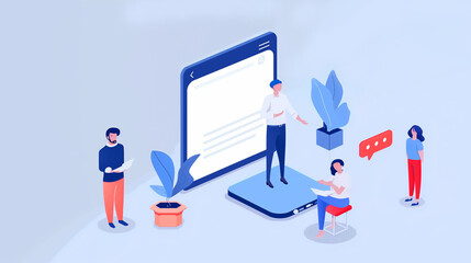 ビジネス系動画をイメージたミーティングのイラスト