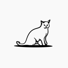 cat outline vector design template . cat doodle drawing . line art cat vector inspiration