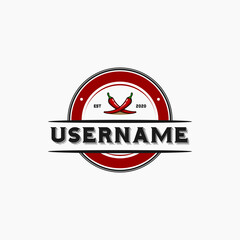 spicy food circle logo design inspiration . vintage spicy foo logo template . red classic circle logo badge . circle emblem food design