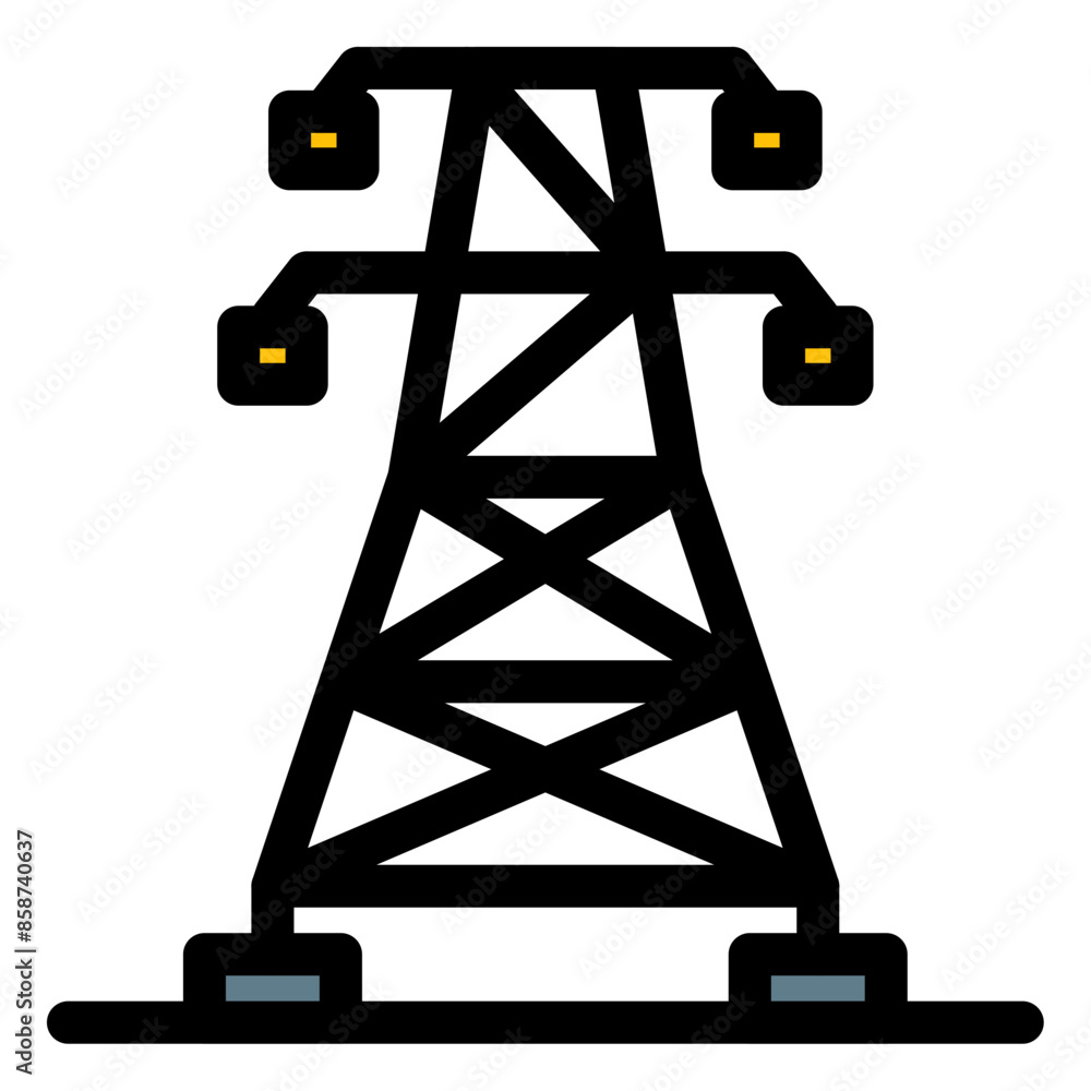 Sticker electric tower icon