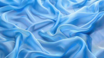 Obraz premium Blue wave style background with polyester fabric in copy space