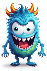 Fototapeta premium cute monster on white background