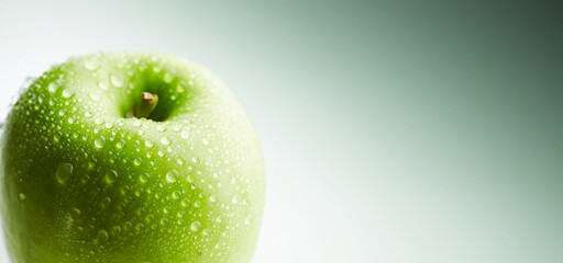 Fresh apple with water droplets