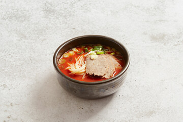 Boiling soup in a pot 