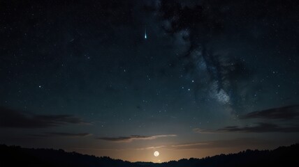 Fototapeta premium night sky with moon and stars