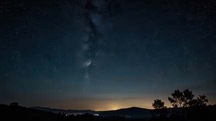 Fototapeta premium night sky with moon and stars