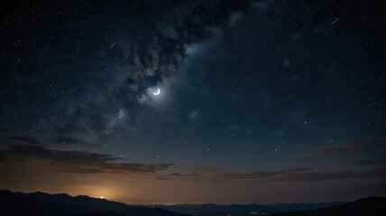 Fototapeta premium night sky with moon and stars