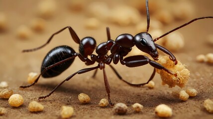 group of ants on the ground