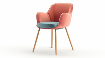 Modern Coral and Teal Chair