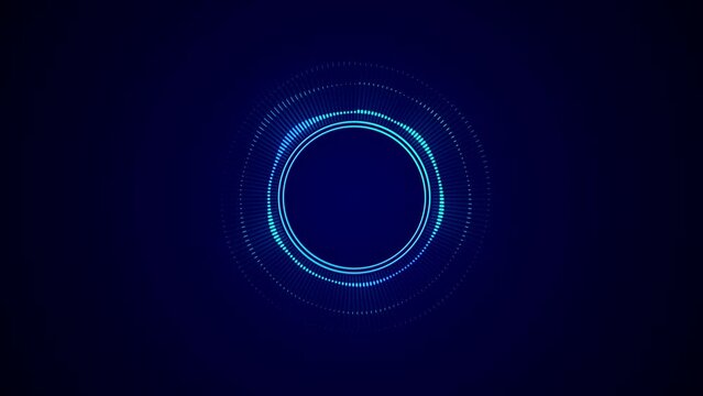 Circular equalizer animation. Music sound wave. Big data visualization Radial circular equalizer Frequency. Waveform recording playback, voice, music. Audio waveform. Big data digital code