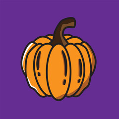 Ilustration pumpkin with simple color, suitable for t-shirt, icon or sticker
