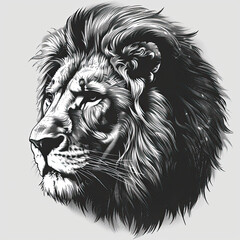 Obraz premium A black and white drawing of a lion