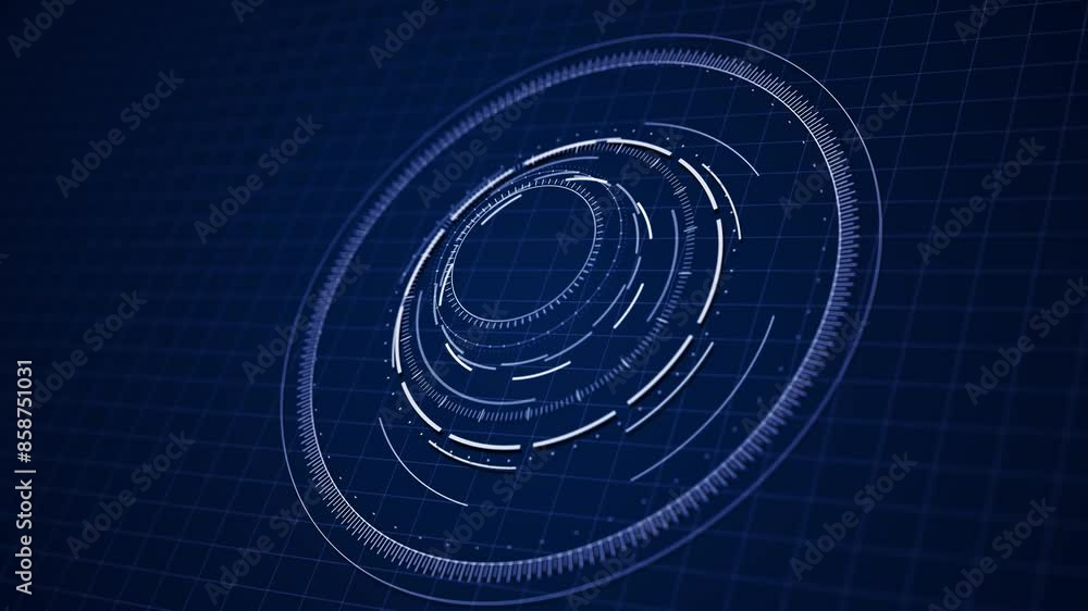 Aufkleber tech hud innovation circle interfaces. hi tech futuristic display. blue hologram button. digital dat